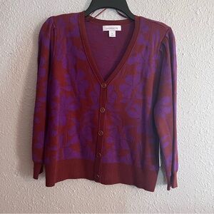 Liz Claiborne Women's Cardigan in Purple and Red